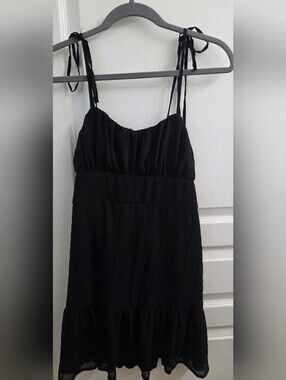 Speechless Black Tie-Shoulder Mini Dress